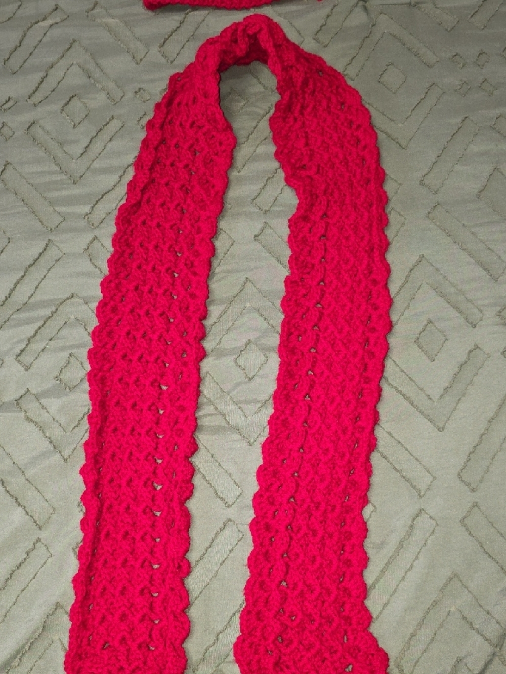 Bright Red Knit Beanie and Scarf Set - Women's Winter Accessories - Picture 7 of 7